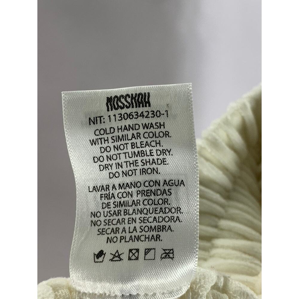 MOSSKAH Women's White Cream/Black Drawstring Striped Mesh Pant Cover Up SZ S - Picture 8 of 9